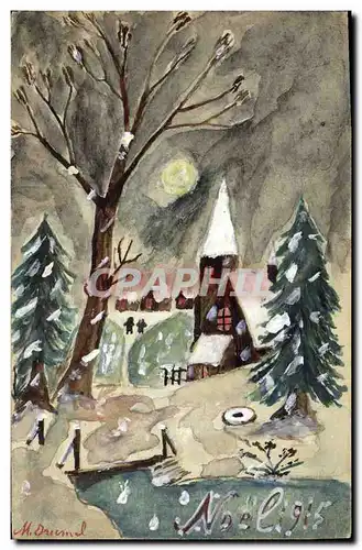 Ansichtskarte AK Fantaisie (dessin a la main) Noel 1915