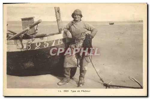 Cartes postales Peche Type de pecheur