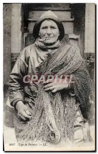 Cartes postales Peche Type de pecheur