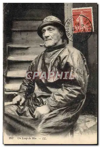 Cartes postales Peche Un loup de mer