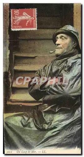 Cartes postales Peche Un loup de mer