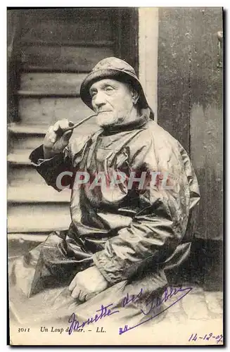 Cartes postales Peche Un loup de mer