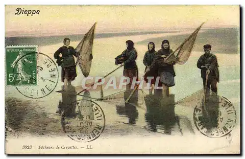 Cartes postales Peche Pecheurs de crevettes