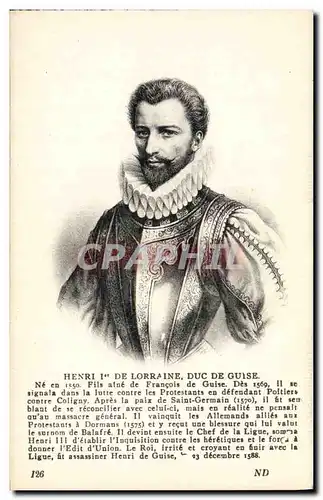 Ansichtskarte AK Henri 1er de Lorraine Duc de Guise