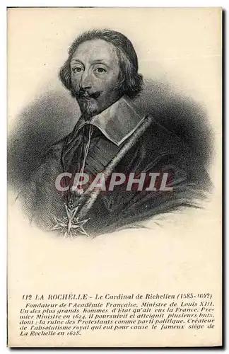 Cartes postales La Rochelle le cardinal de Richelieu