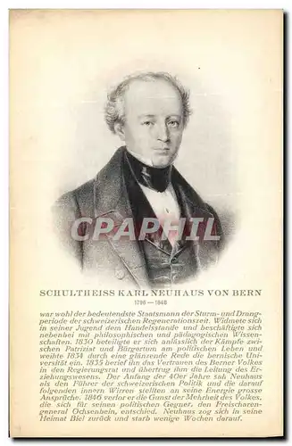 Cartes postales Schultheiss Karl Neuhaus von Bern