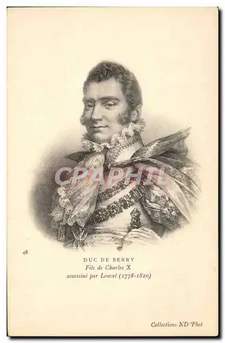 Cartes postales Duc de Berry Fils de Charles X