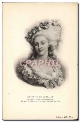 Cartes postales Princesse de Lamballe