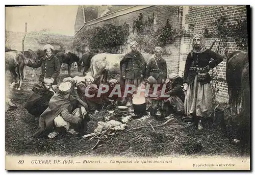 Cartes postales Militaria Ribecourt Campement de Spahis Marocains