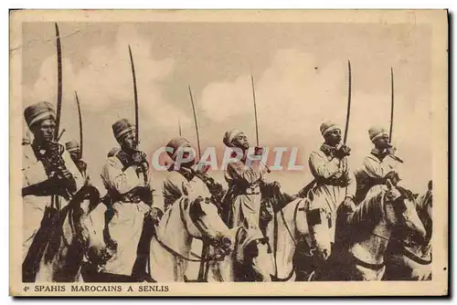 Cartes postales Militaria Spahis Marocains a Senlis