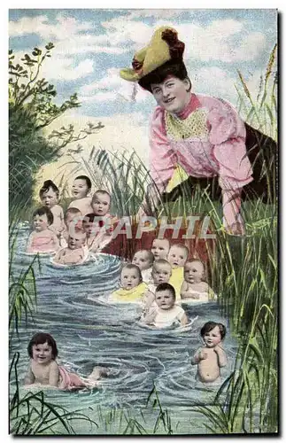 Cartes postales Fantaisie Enfant Bebe Femme