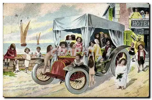 Cartes postales Fantaisie Enfant Bebe Automobile