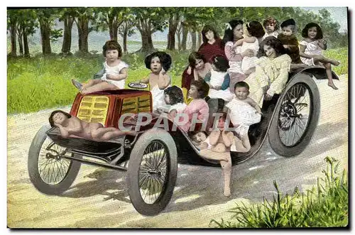 Cartes postales Fantaisie Enfant Bebe Automobile