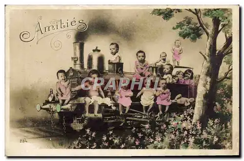 Cartes postales Fantaisie Enfant Bebe Train