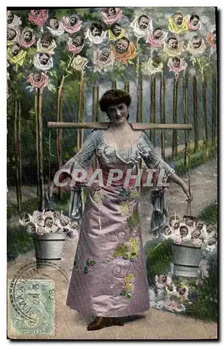 Cartes postales Fantaisie Enfant Bebe Femme