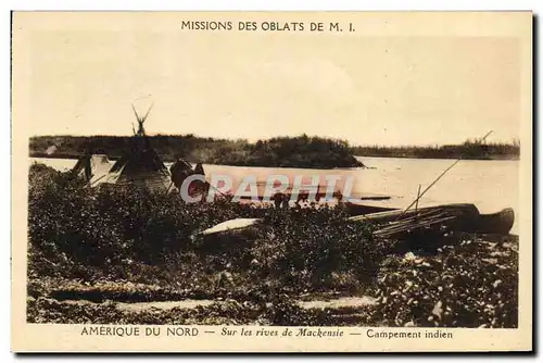 Ansichtskarte AK Polaire Missions des Oblats de Marie Immaculee Amerique du Nord Sur les rives de Mackenzie Campe