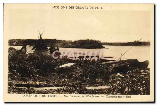 Cartes postales Polaire Missions des Oblats de Marie Immaculee Amerique du Nord Sur les rives de Mackenzie Campe