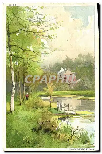 Cartes postales Fantaisie Illustrateur Etang du Rouge Cloitre