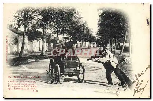 Cartes postales Fantaisie Une partie d&#39auto Femme Automobile