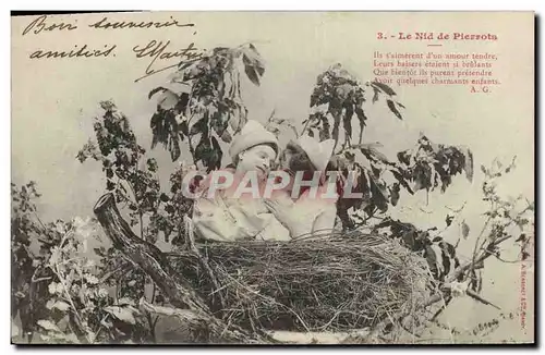 Cartes postales Fantaisie Le nid de Pierrots