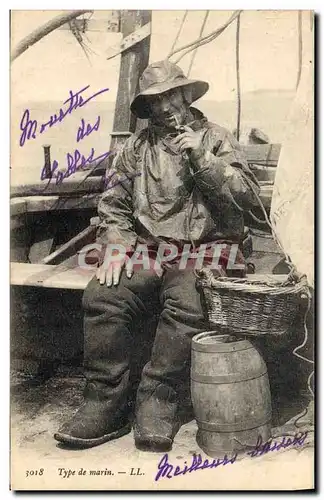 Cartes postales Peche Type de marin