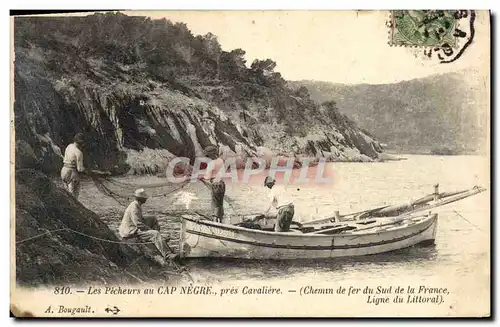 Cartes postales Peche Les pecheurs au Cap Negre pres Cavaliere Chemion de fer du Sud de la France Ligne du litto