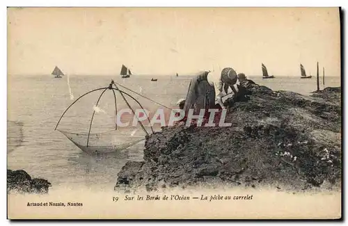 Cartes postales Peche Sur les bords de l&#39Ocean La peche au Carrelet