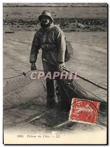 Cartes postales Peche Pecheur des Cotes