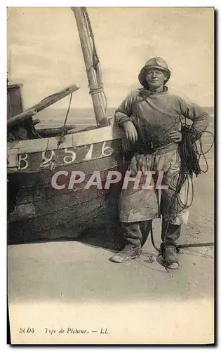 Cartes postales Peche Type de pecheur
