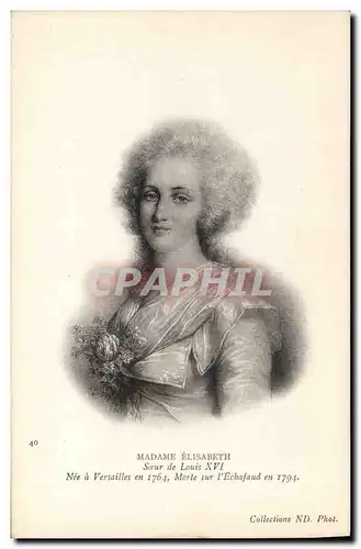 Cartes postales Madame Elisabeth