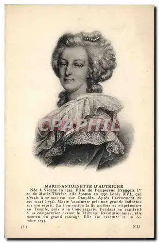 Cartes postales Marie Antoinette d&#39Autriche