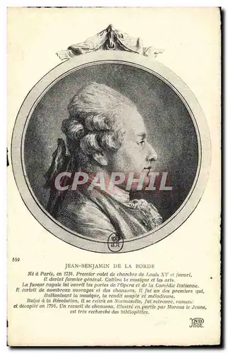 Cartes postales Jean Benjamin de la Borde