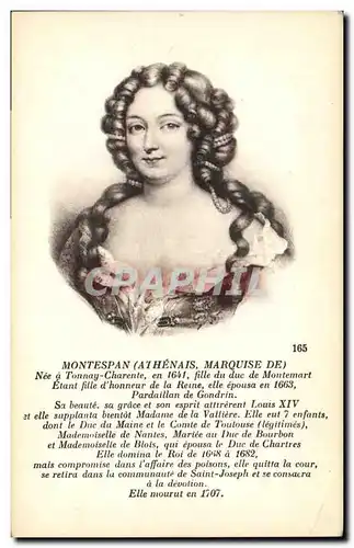 Cartes postales Montespan Athenais Marquise