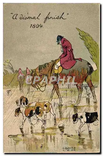 Cartes postales Chien Chiens Chasse a courre Cavaliers A dismal finish 1804