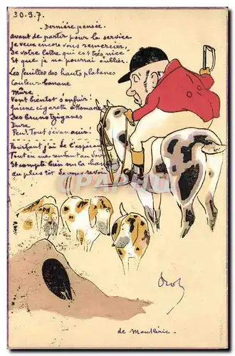 Cartes postales Chien Chiens Chasse a courre Cavaliers