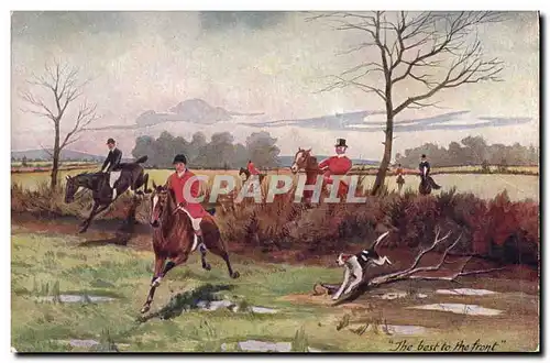 Cartes postales Chien Chiens Chasse a courre Cavaliers