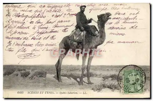 Cartes postales Militaria Spahis Saharien Tunisie