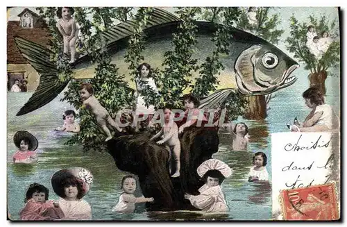 Cartes postales Fantaisie Enfant Bebe Poisson