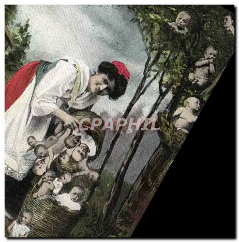 Cartes postales Fantaisie Enfant Bebe Femme