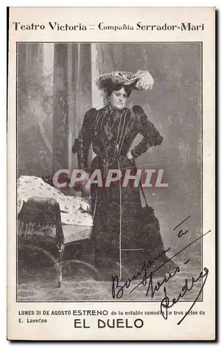 Cartes postales Femme Theatre Teatro Victoria Compana Serrador Mari El Duelo