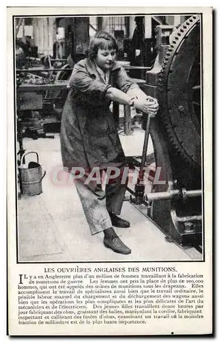 Cartes postales Les ouvrieres anglaises des munitions