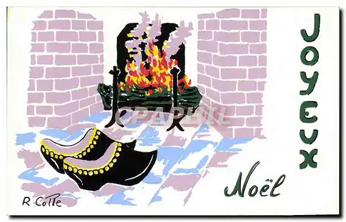 Cartes postales Fantaisie Illustrateur Joyeux Noel Sabots