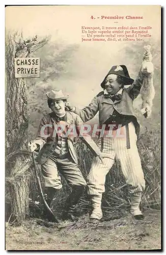 Cartes postales Fantaisie Femme Premiere chasse