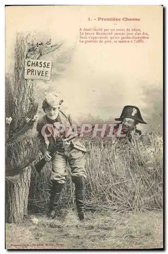 Cartes postales Fantaisie Femme Premiere chasse