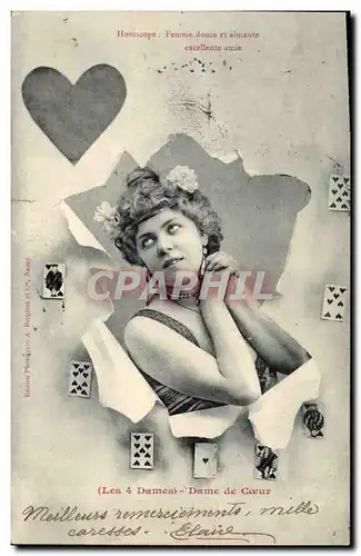 Ansichtskarte AK Fantaisie Femme Carte Coeur