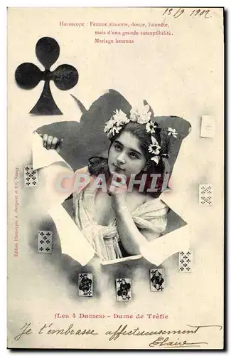 Cartes postales Fantaisie Femme Carte Trefle