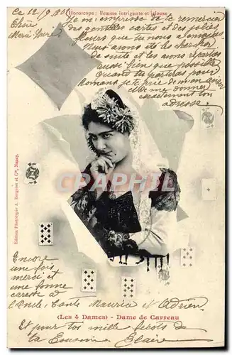 Ansichtskarte AK Fantaisie Femme Carte carreau