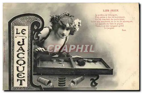 Cartes postales Fantaisie Femme Les jeux Jacquet