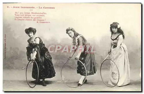 Cartes postales Fantaisie Femme Jeux innocents Le cerceau