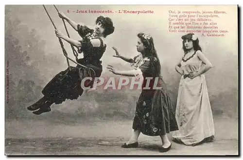 Cartes postales Fantaisie Femme Jeux innocents L&#39escarlopette